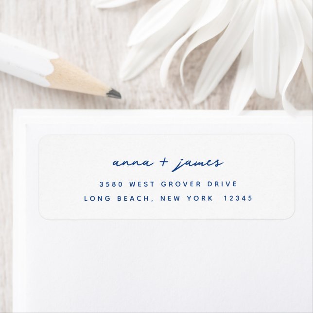 Minimalist Blue Return Address Label (Insitu)