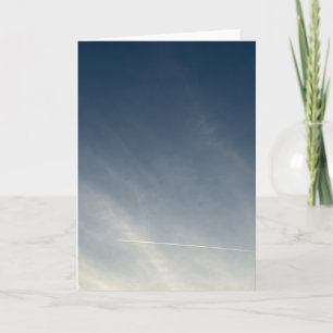 Minimalist Blue Sky and Contrail Photography Card