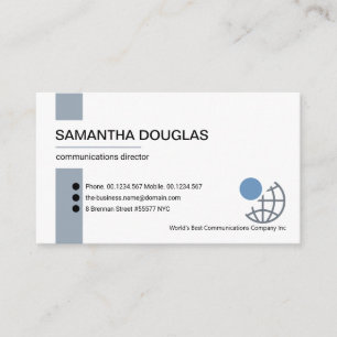 Minimalist Blue Stripe Lines Founder Owner Business Card