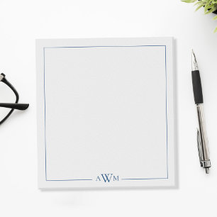 Minimalist Blue Three Letter Monogram Notepad