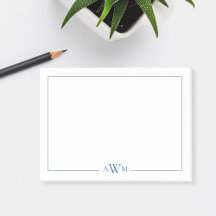 Minimalist Blue Three Letter Monogram