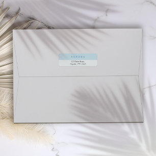 Minimalist Blue Two-Tone Business Card Return Address Label