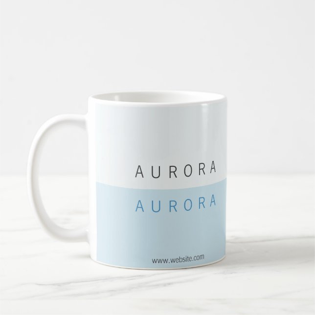 Minimalist Blue Two-Tone Coffee Mug (Left)