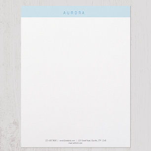 Minimalist Blue Two-Tone Custom Letterhead