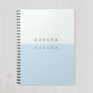 Minimalist Blue Two-Tone Notebook