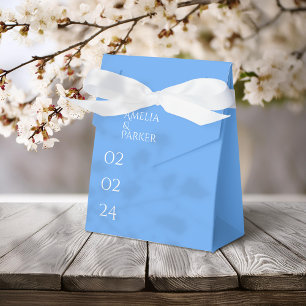 Minimalist Blue Wedding Favor Box