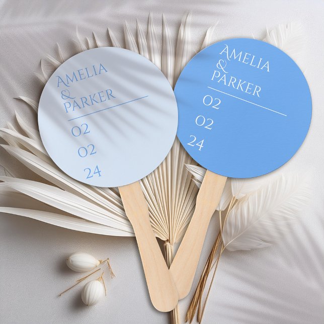 Minimalist Blue Wedding Hand Fans (Creator Uploaded)
