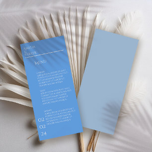 Minimalist Blue Wedding Menu