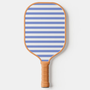 Minimalist Blue & White Cabana Stripes Pickleball Paddle