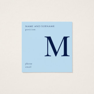 Minimalist Blue & White Custom Business Card