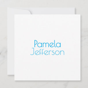 Minimalist Blue & White Professional Modern Name