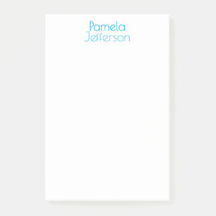 Minimalist Blue & White Professional Modern Name Post-it Notes