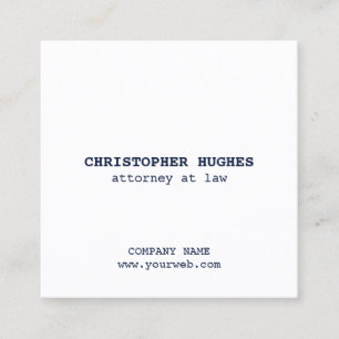 Minimalist Blue White QR Code Networking Square Business Card