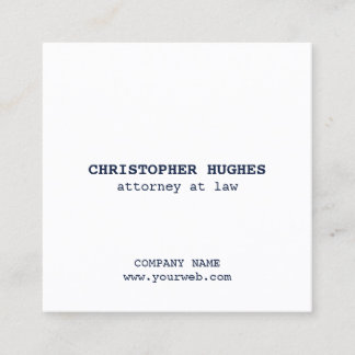 Minimalist Blue White QR Code Networking Square Business Card