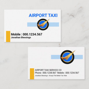 Minimalist Blue Yellow Taxi Lines Business Card