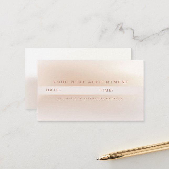 Minimalist Blush Beige Appointment Card (Front/Back In Situ)