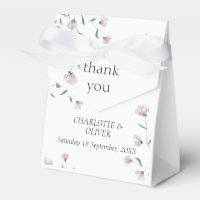 Minimalist Blush Floral Custom Wedding Favour Boxe