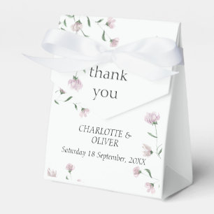 Minimalist Blush Floral Custom Wedding Favour Boxe Box