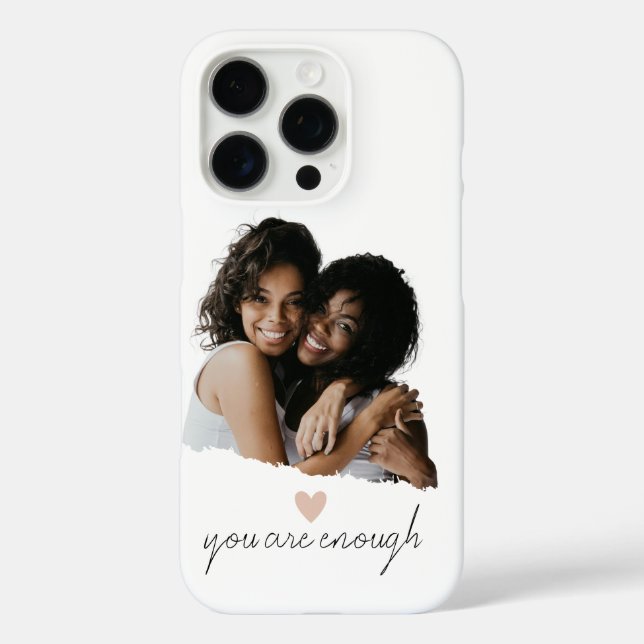 Minimalist Blush Heart – You Are Enough -  Case-Mate iPhone Case (Back)