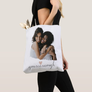 Minimalist Blush Heart – You Are Enough -  Tote Bag