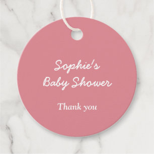 Minimalist Blush Pink Baby Shower Favour Tags