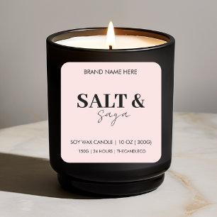Minimalist Blush Pink Candle    Elegant Square Sticker