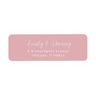 Minimalist Blush Pink Elegant Wedding Address Return Address Label