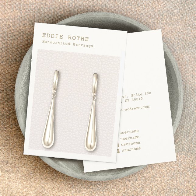 Minimalist Blush Pink Leather Earring Display Business Card (Creator Uploaded)