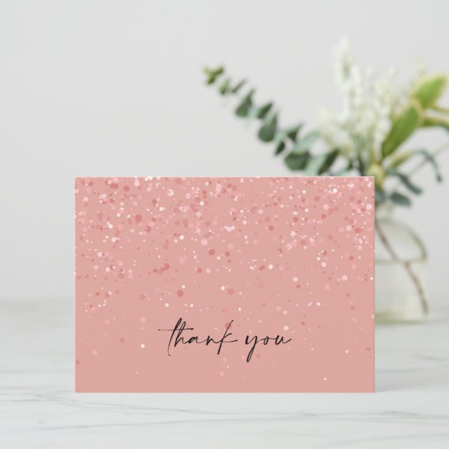 Minimalist Blush Pink Modern Stylish  Thank You Card (Standing Front)