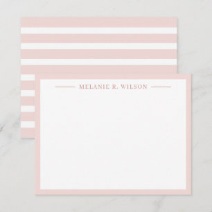 Minimalist Blush Pink Personalised Name Note Card