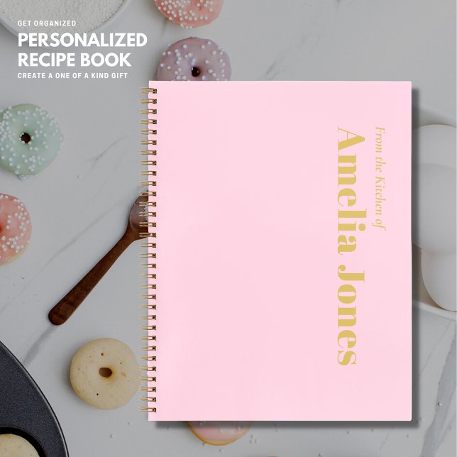 Minimalist Blush Pink Personalised Recipe Book (Creator Uploaded)