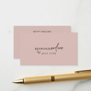 Minimalist Blush Pink RSVP QR Code Enclosure Card