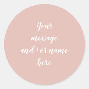 Minimalist Blush Pink Script Personalised Classic Round Sticker