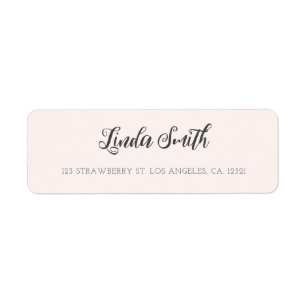 Minimalist Blush Pink Script Return Address Label