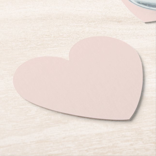 Minimalist blush pink solid plain elegant chic paper coaster (Angled)