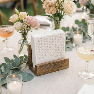 Minimalist Blush Pink Wildflower Pattern Wedding Napkin