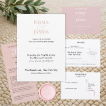 Minimalist Blush Small 2 RSVP Card | QR Code