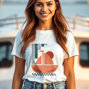 Minimalist boat illustration T-Shirt