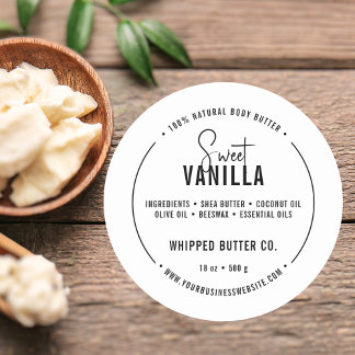 Minimalist Body Butter Small Business Black | LOGO Classic Round Sticker