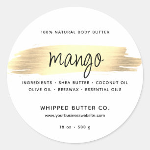 Minimalist Body Butter Small Business Gold Classic Round Sticker