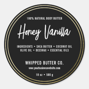Minimalist Body Butter Small Business Gold  LOGO Classic Round Sticker