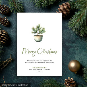 Minimalist Bohemian Botanical Earthy Xmas Card