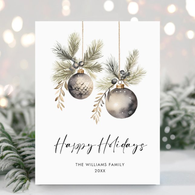 Minimalist Bohemian Christmas Greeting Holiday Postcard (Creator Uploaded)