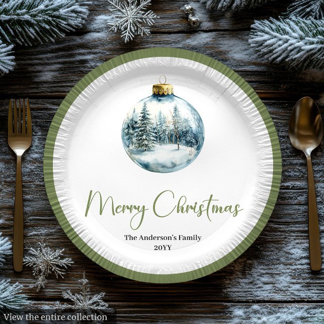Minimalist Bohemian Christmas Scene Party Plates (Minimalist Bohemian Christmas Scene Party Plates)