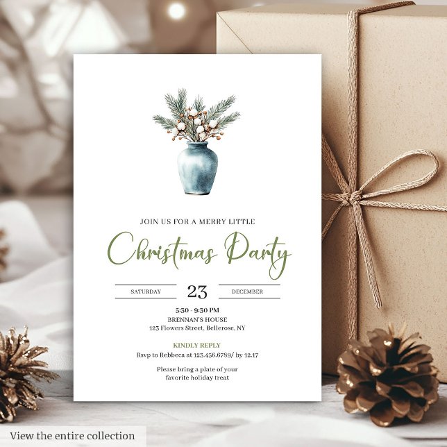Minimalist Bohemian Earthy Neutral Holiday Invites (Minimalist Bohemian Earthy Neutral Holiday Invitation)