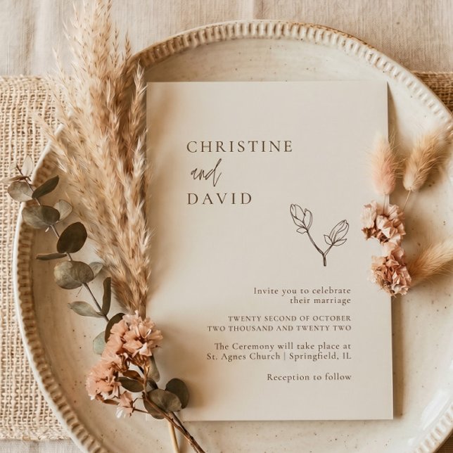 Minimalist Bohemian Wedding invitation (Creator Uploaded)