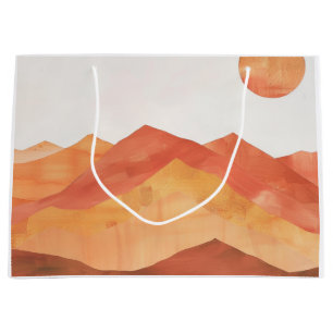 Minimalist Boho Abstract Mountain Landscape Large Gift Bag