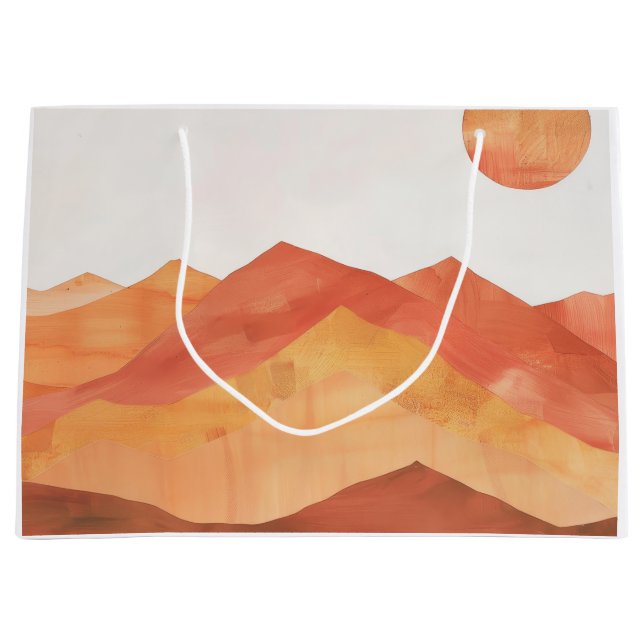 Minimalist Boho Abstract Mountain Landscape Large Gift Bag (Front)