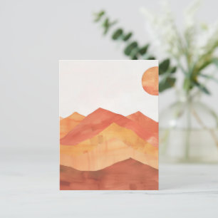 Minimalist Boho Abstract Mountain Landscape Postcard