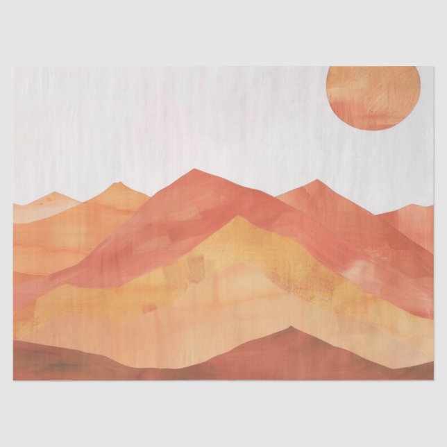 Minimalist Boho Abstract Mountain Landscape Tissue Paper (Front)